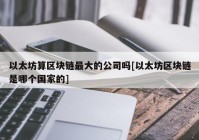 以太坊算区块链最大的公司吗[以太坊区块链是哪个国家的]